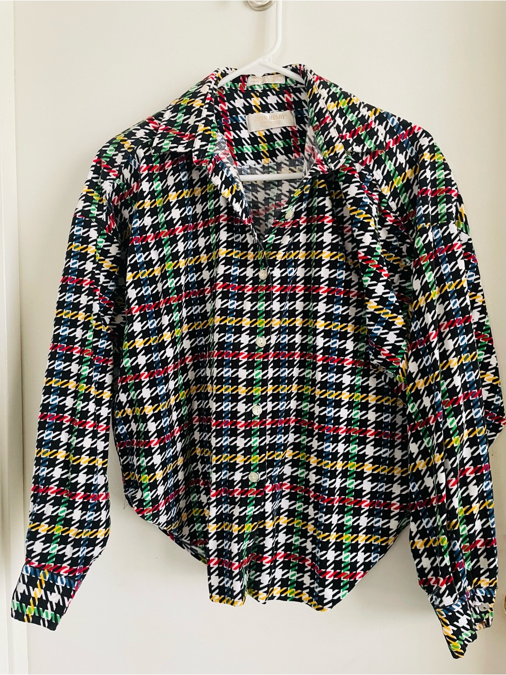 Multicolor Houndstooth Plaid Blazer Jacket - Women